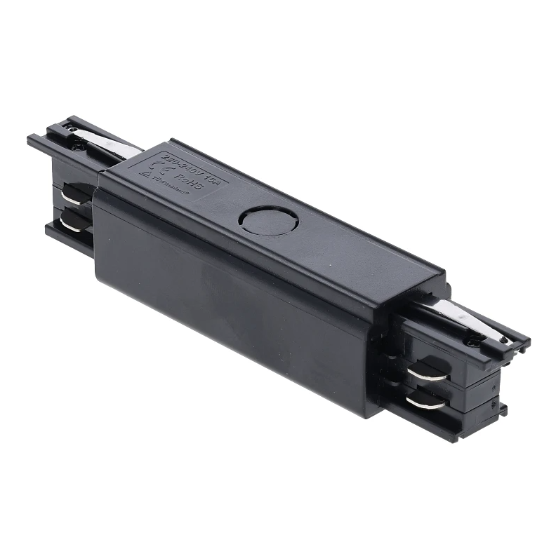 3-fase rail I-connector | Met voeding | Zwart