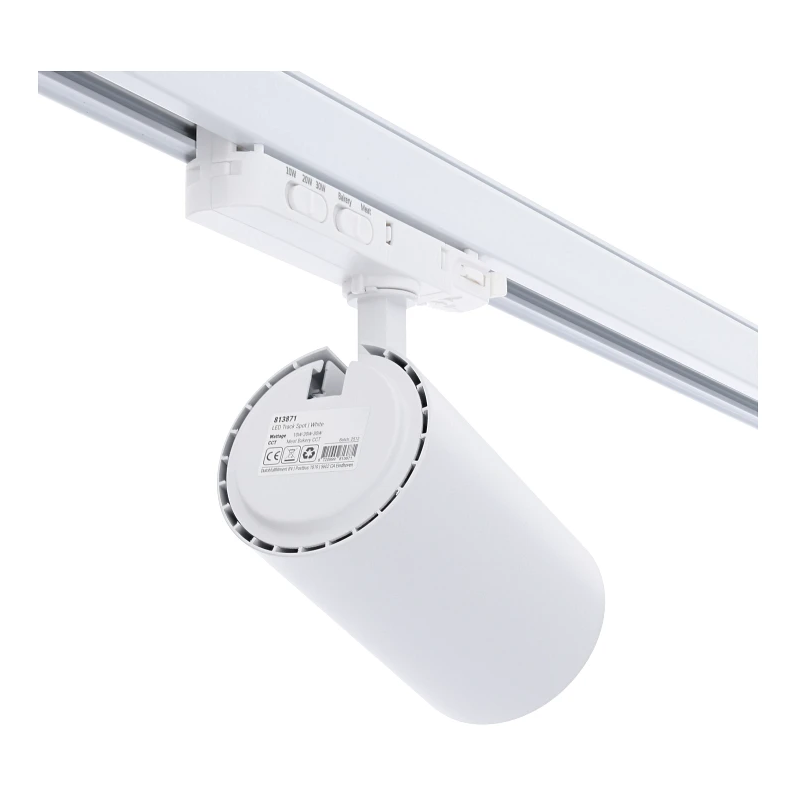 3-Phasen dimmbarer Schienenstrahler Rosalin | FOOD | 10-20-30W | CCT-switch | Wei&szlig;