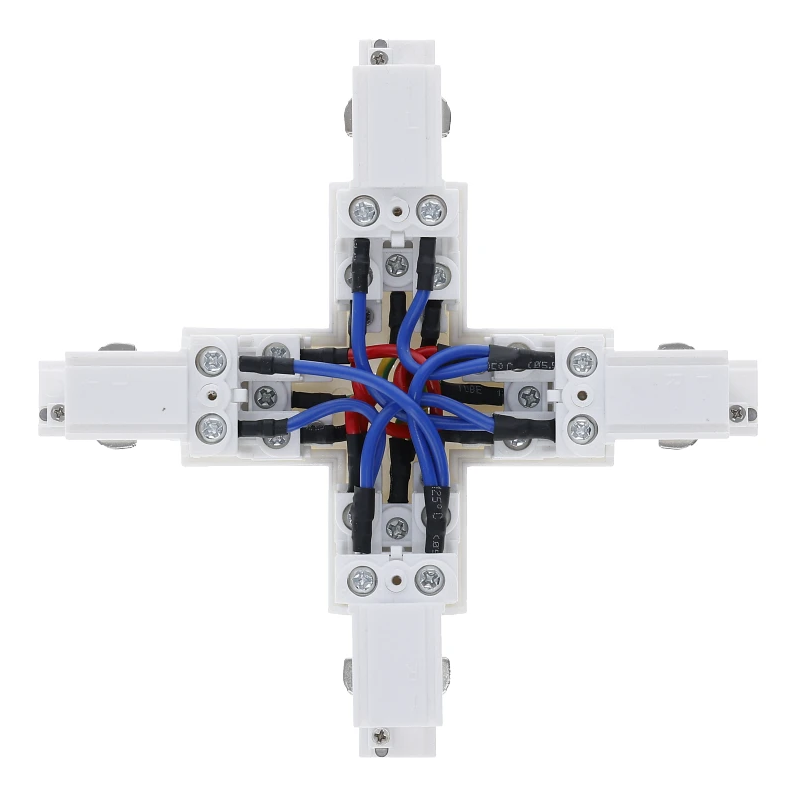 3-Phasen Einbauschiene X-Verbinder |  Wei&szlig;