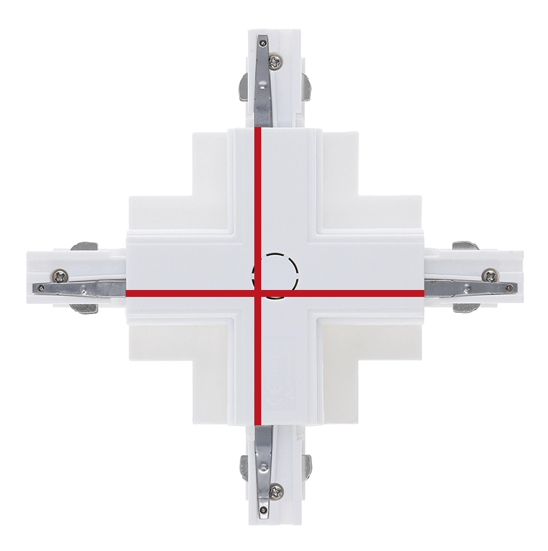 3-Phasen Einbauschiene X-Verbinder |  Wei&szlig;