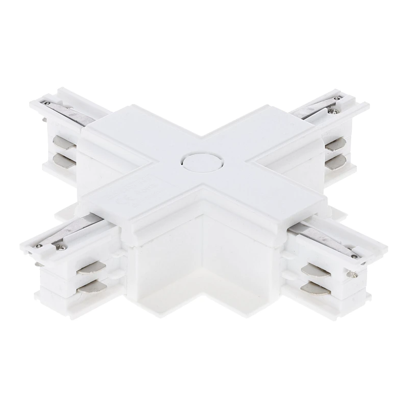 3-Phasen Einbauschiene X-Verbinder |  Wei&szlig;