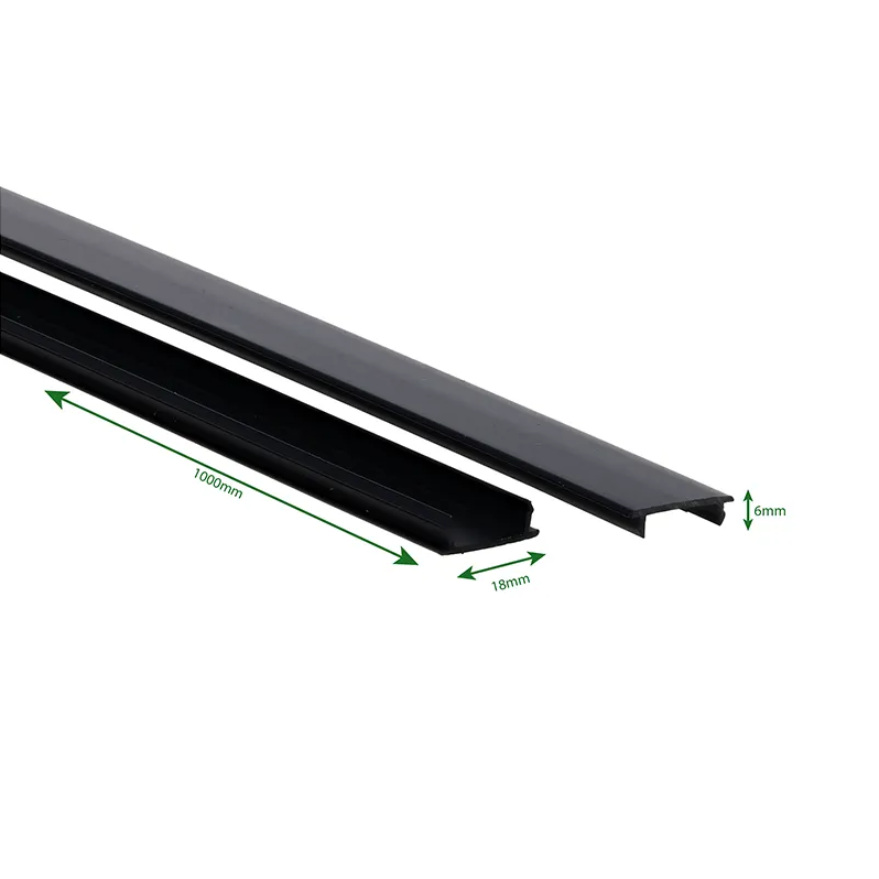 3-fase rail blindplaat 1 meter | Zwart