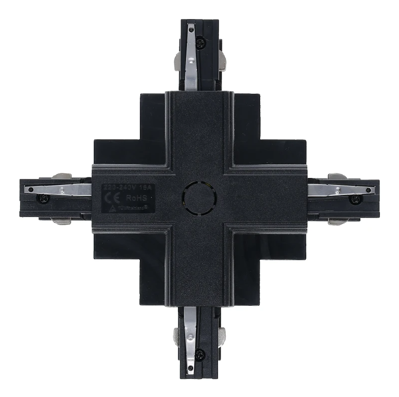 3-Phasen Einbauschiene X-Verbinder |  Schwarz