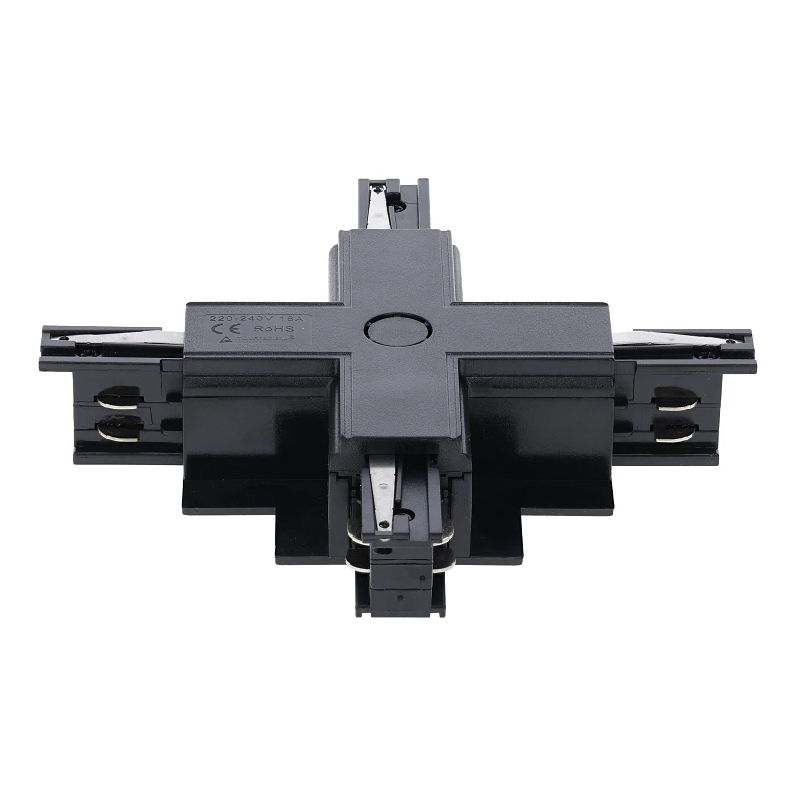 3-Phasen Einbauschiene X-Verbinder |  Schwarz