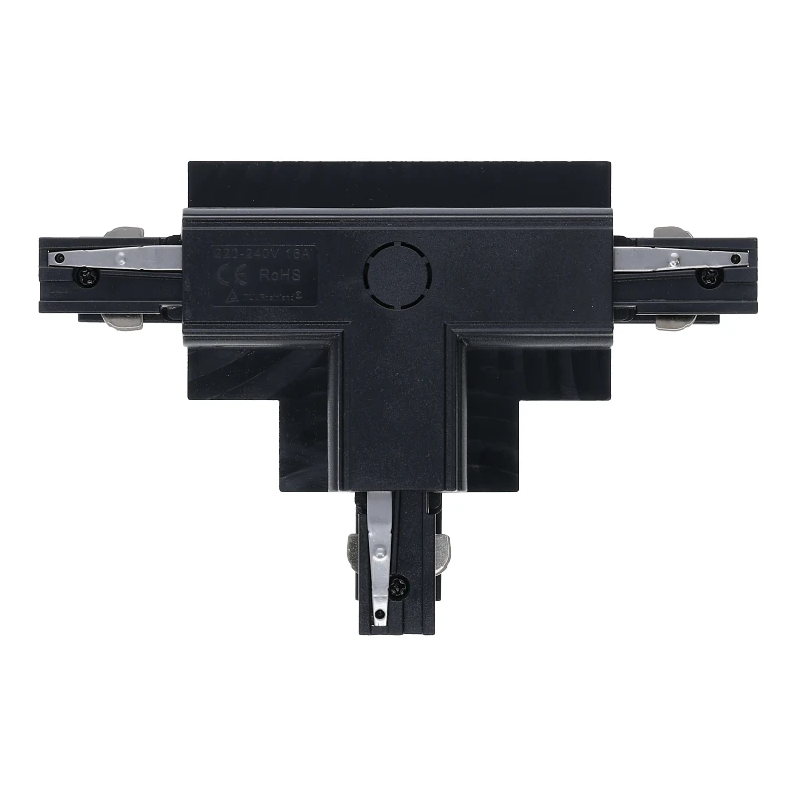 3-fase inbouwrail T-connector | Links-1 | Zwart