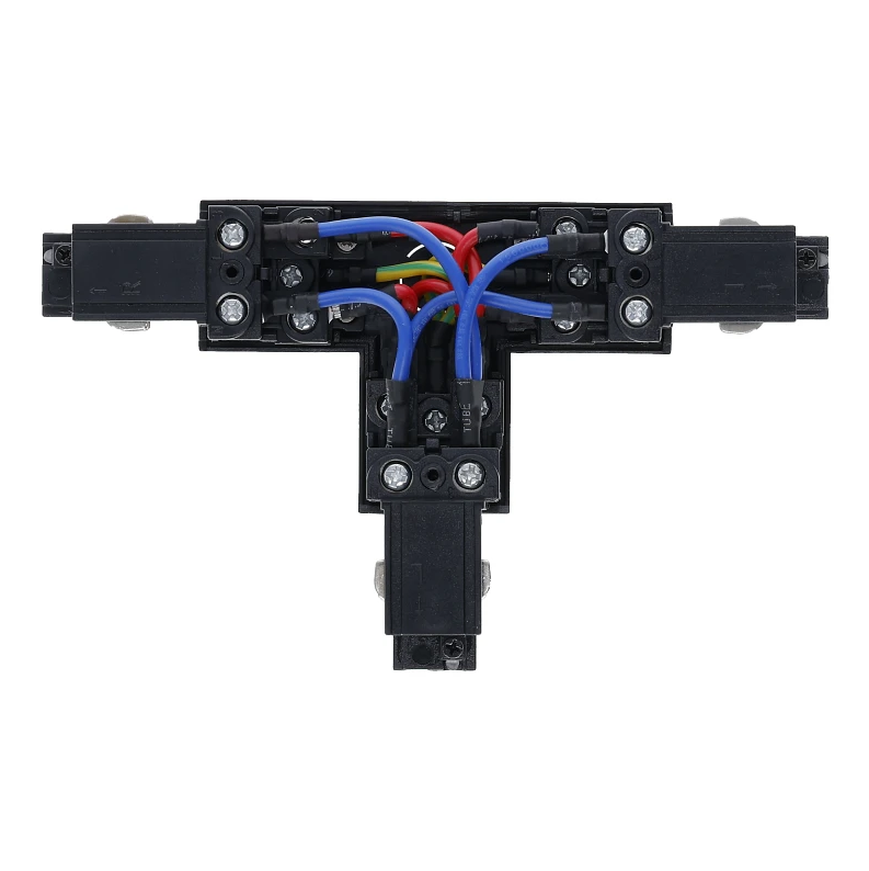 3-fase inbouwrail T-connector | Links-1 | Zwart