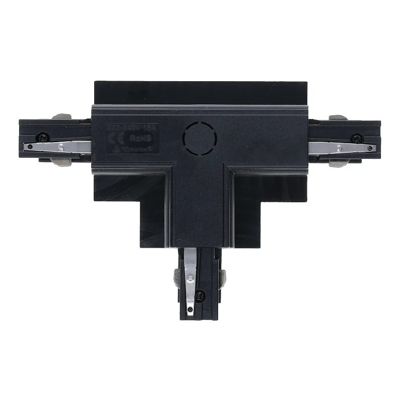 3-Phasen Einbauschiene T-Verbinder | Links-2 | Schwarz