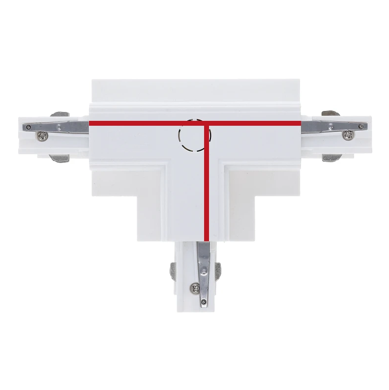 3-fase inbouwrail T-connector | Rechts-1 | Wit