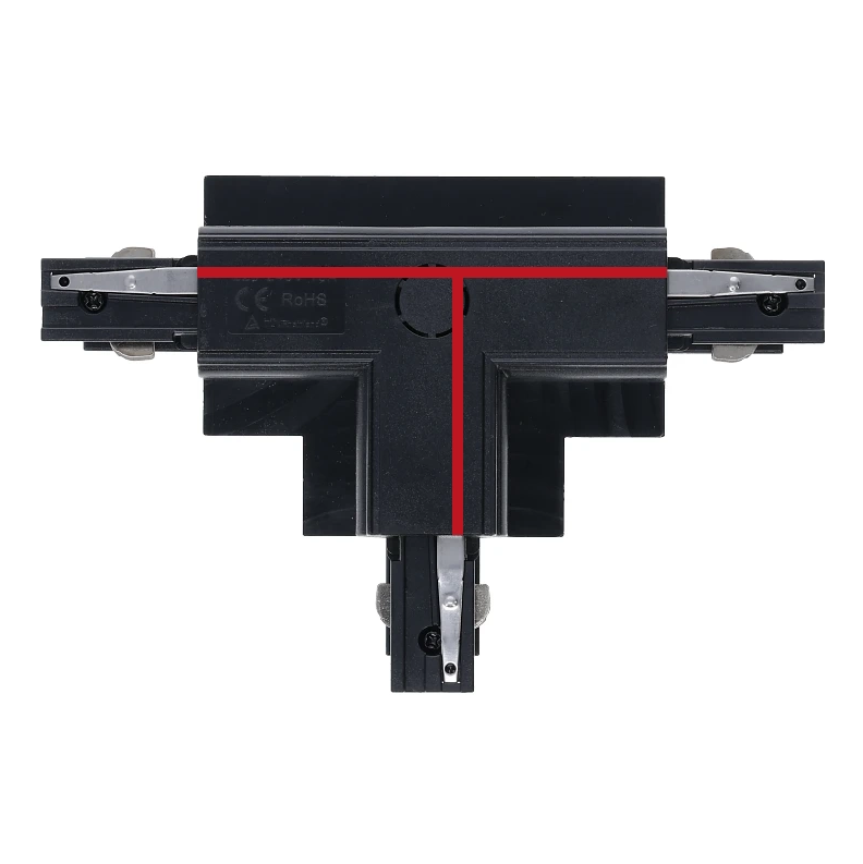 3-Phasen Einbauschiene T-Verbinder | Rechts-1 | Schwarz