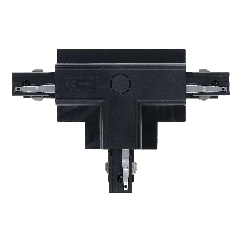 3-fase inbouwrail T-connector | Rechts-2 | Zwart