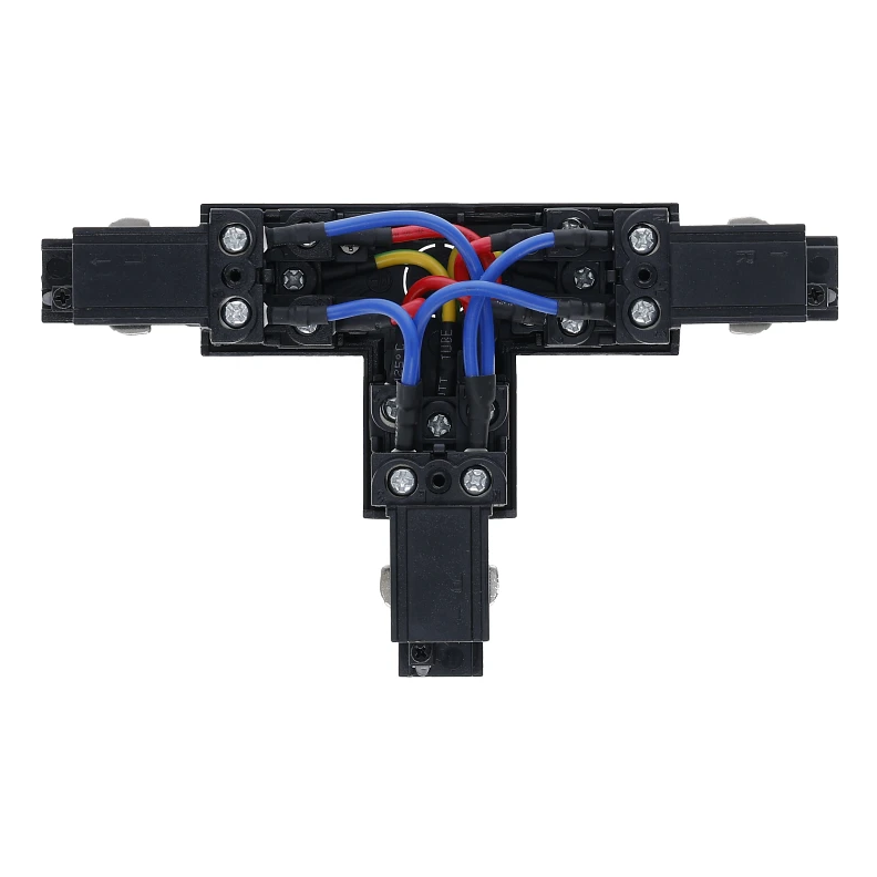 3-fase inbouwrail T-connector | Rechts-2 | Zwart