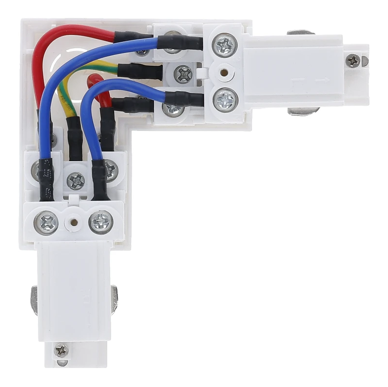 3-Phasen Einbauschiene L-Verbinder | Au&szlig;enwinkel | Wei&szlig;