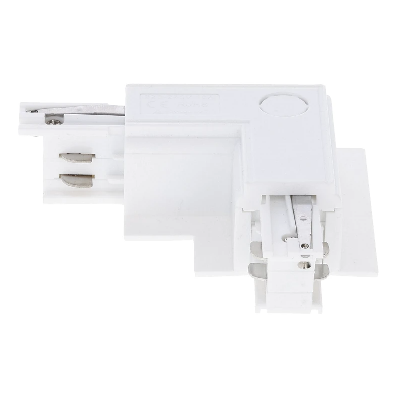 3-Phasen Einbauschiene L-Verbinder | Au&szlig;enwinkel | Wei&szlig;