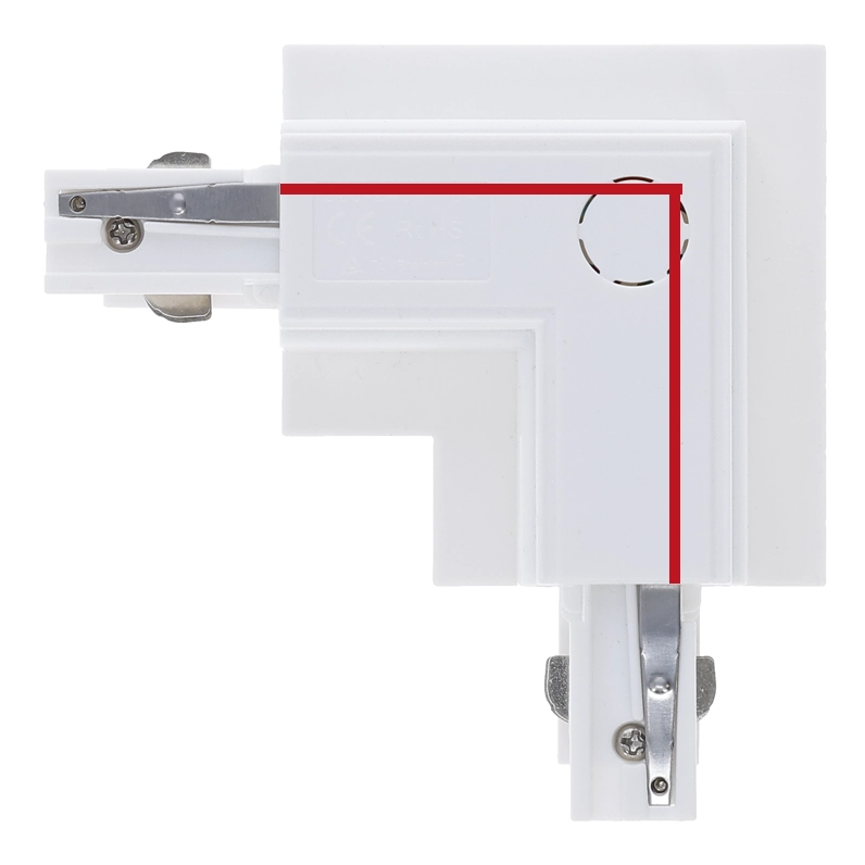 3-Phasen Einbauschiene L-Verbinder | Au&szlig;enwinkel | Wei&szlig;