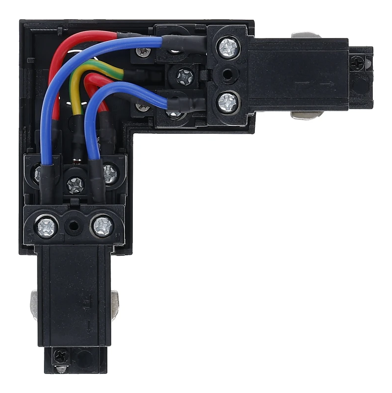 3-Phasen Einbauschiene L-Verbinder | Au&szlig;enwinkel | Schwarz