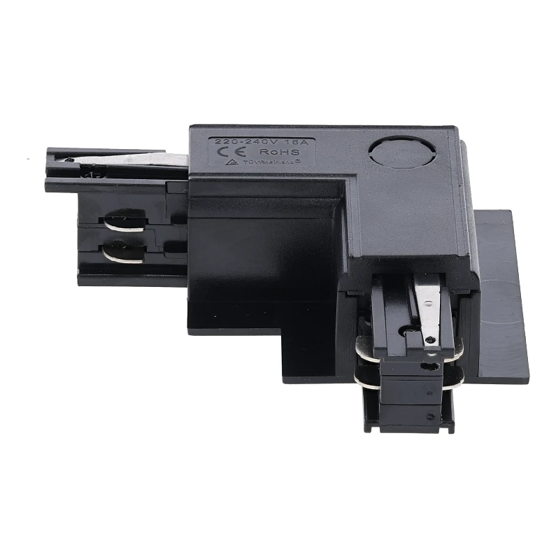 3-Phasen Einbauschiene L-Verbinder | Au&szlig;enwinkel | Schwarz