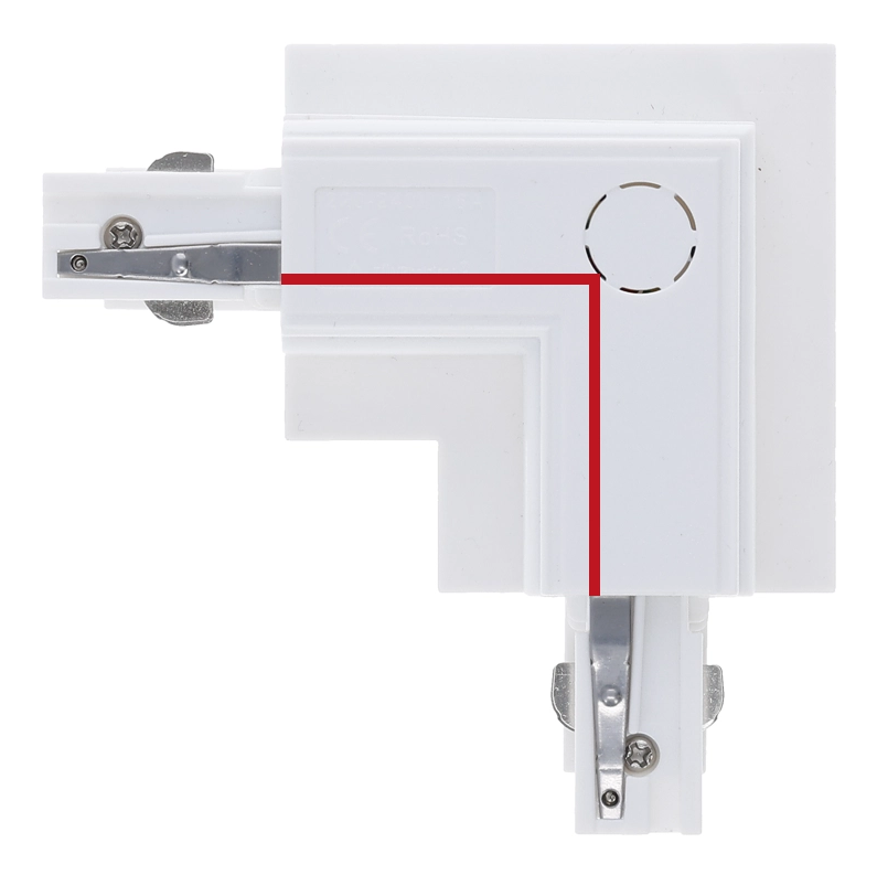 3-Phasen Einbauschiene L-Verbinder | Innenwinkel | Wei&szlig;