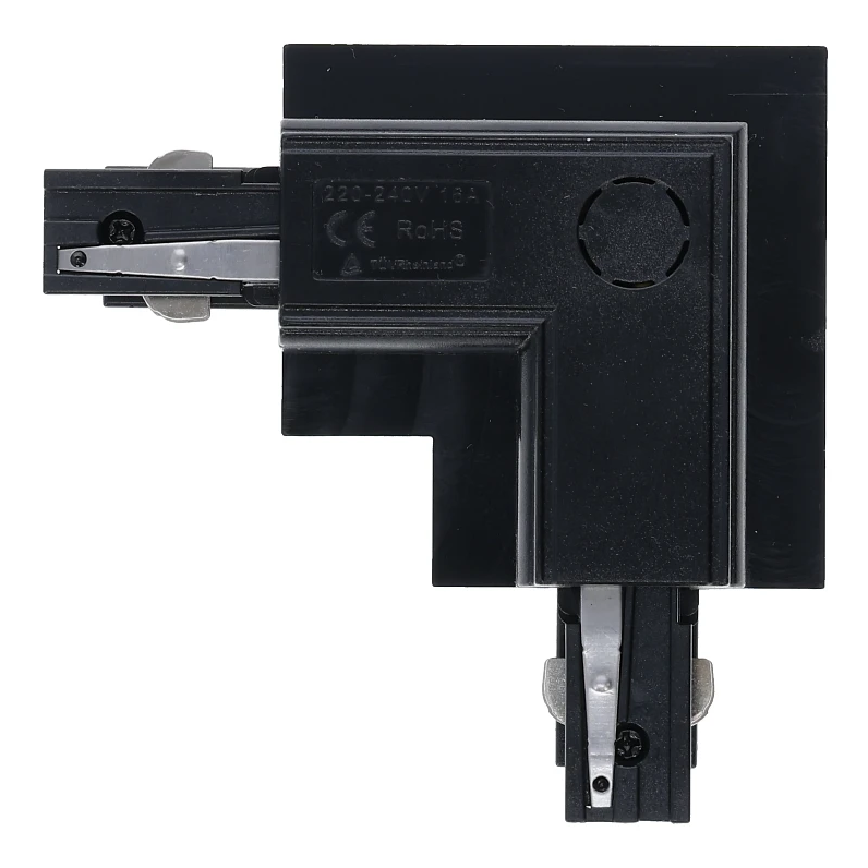 3-Phasen Einbauschiene L-Verbinder | Innenwinkel | Schwarz