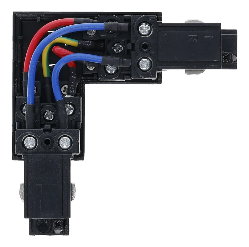3-Phasen Einbauschiene L-Verbinder | Innenwinkel | Schwarz