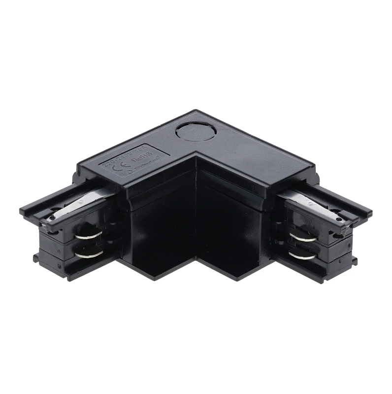 3-Phasen Einbauschiene L-Verbinder | Innenwinkel | Schwarz