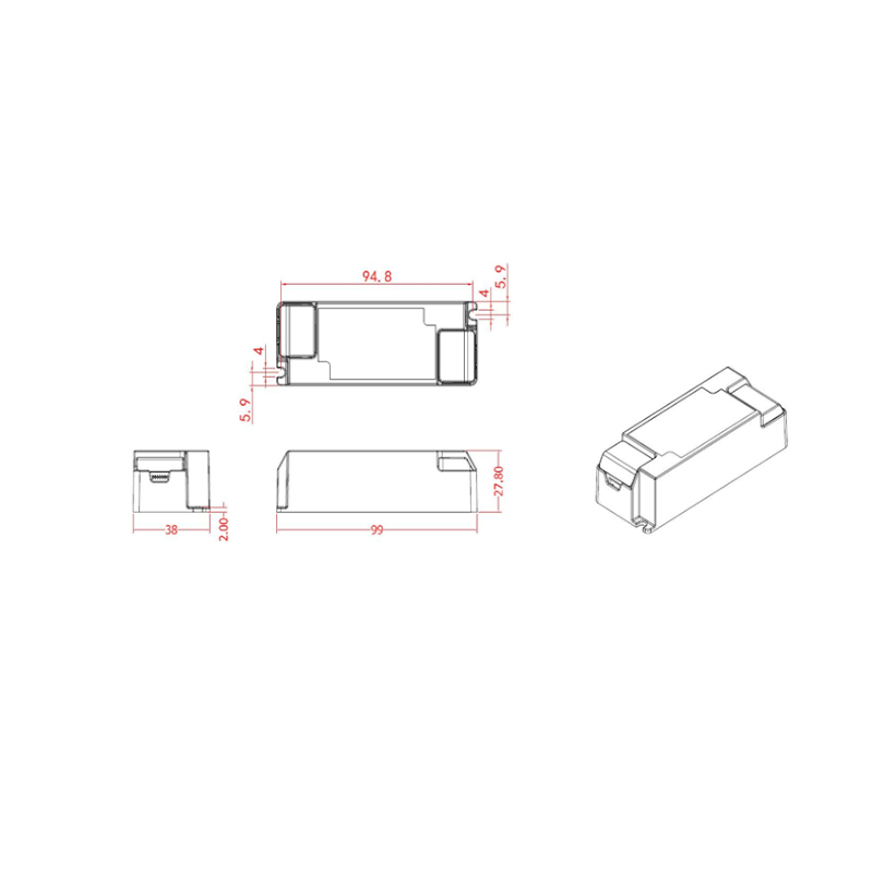 Led driver | Dimbaar | 500mA | 18-20W | Voor Sia &amp; Ortho