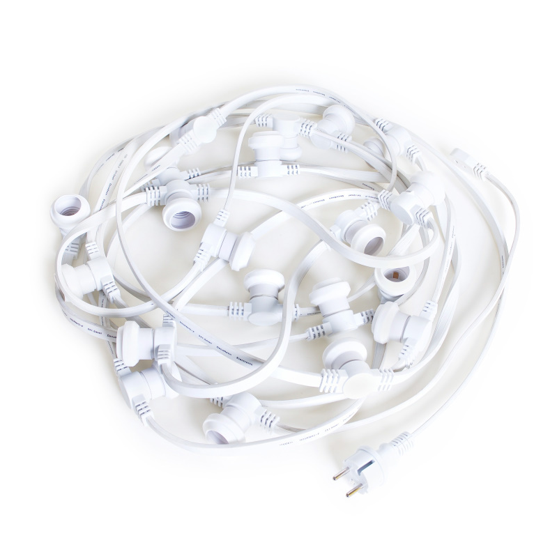 Witte prikkabel 10 meter |10 fittingen | Met stekker
