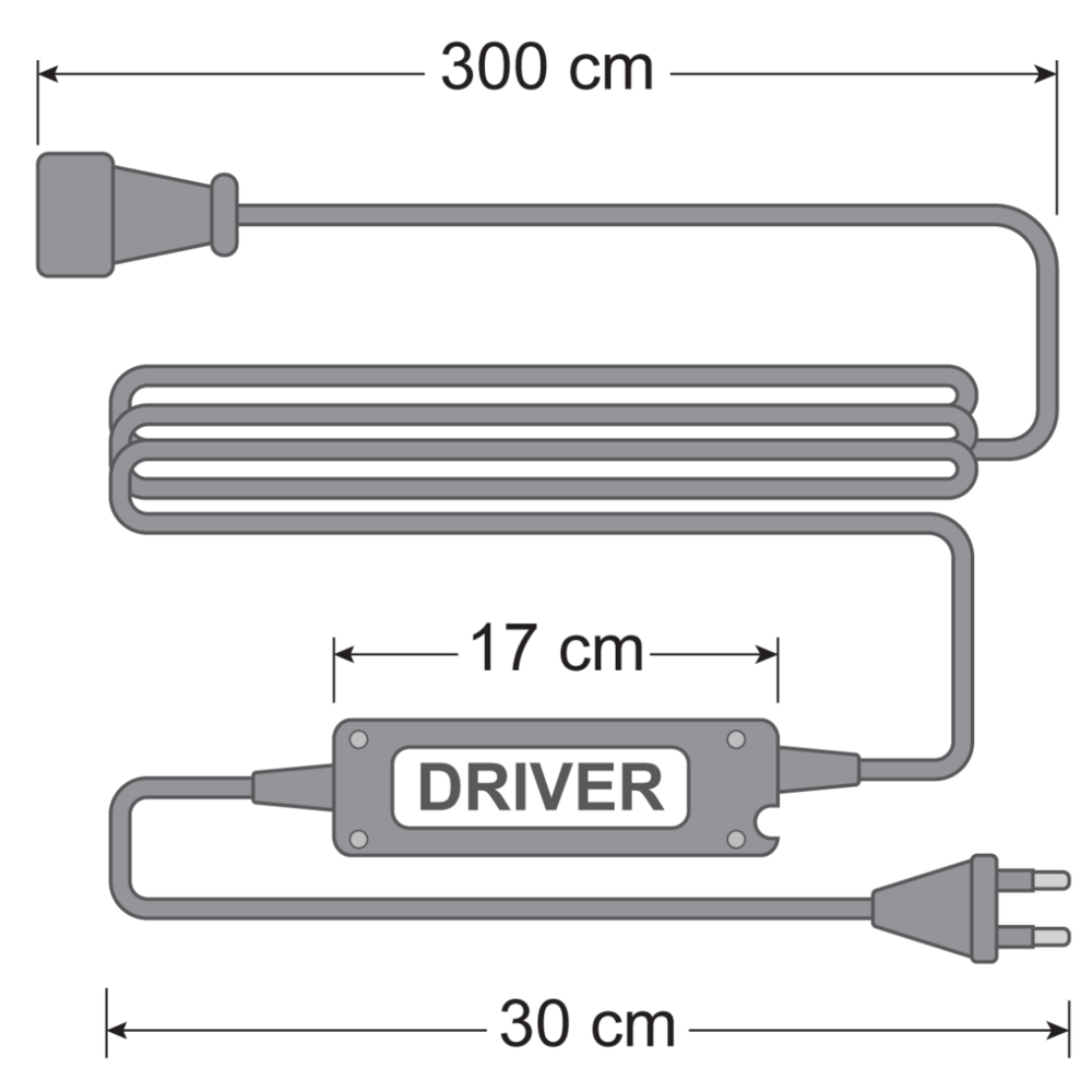 Festoon cable dimmer with remote control, up to 500W