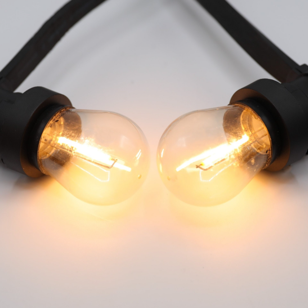 E27 Filamentlampe | 1W | 2200K | Gerades Filament | Geeignet f&uuml;r Festoonkabel