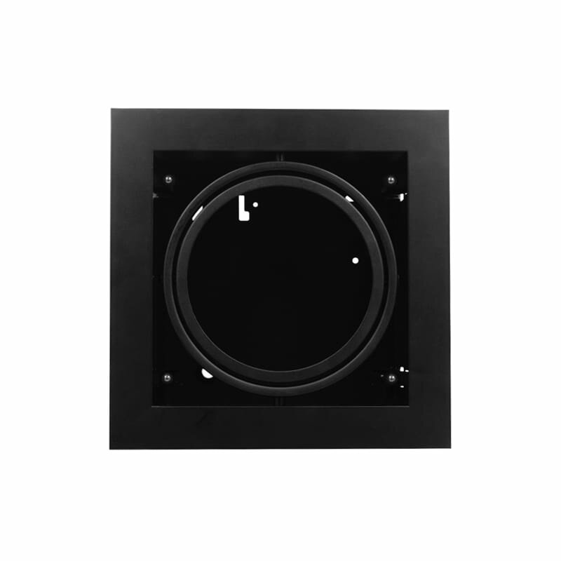 Led inbouw spot armatuur - 1x AR111/ES111 Zwart | Opdekrand