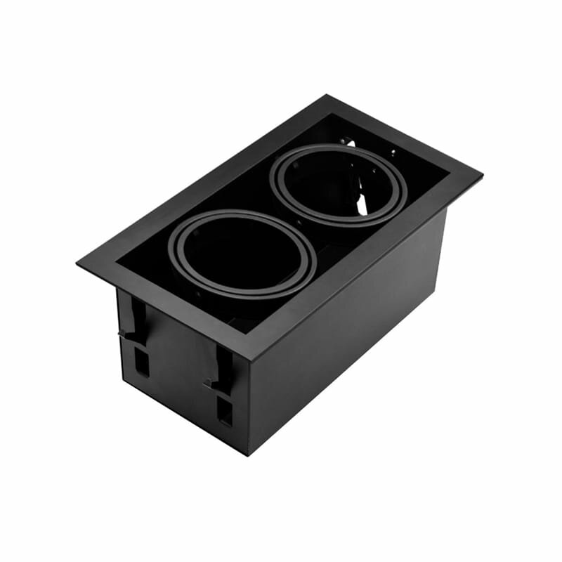 LED Recessed Spotlight Housing &ndash; 2x AR111 Black | Cover Trim