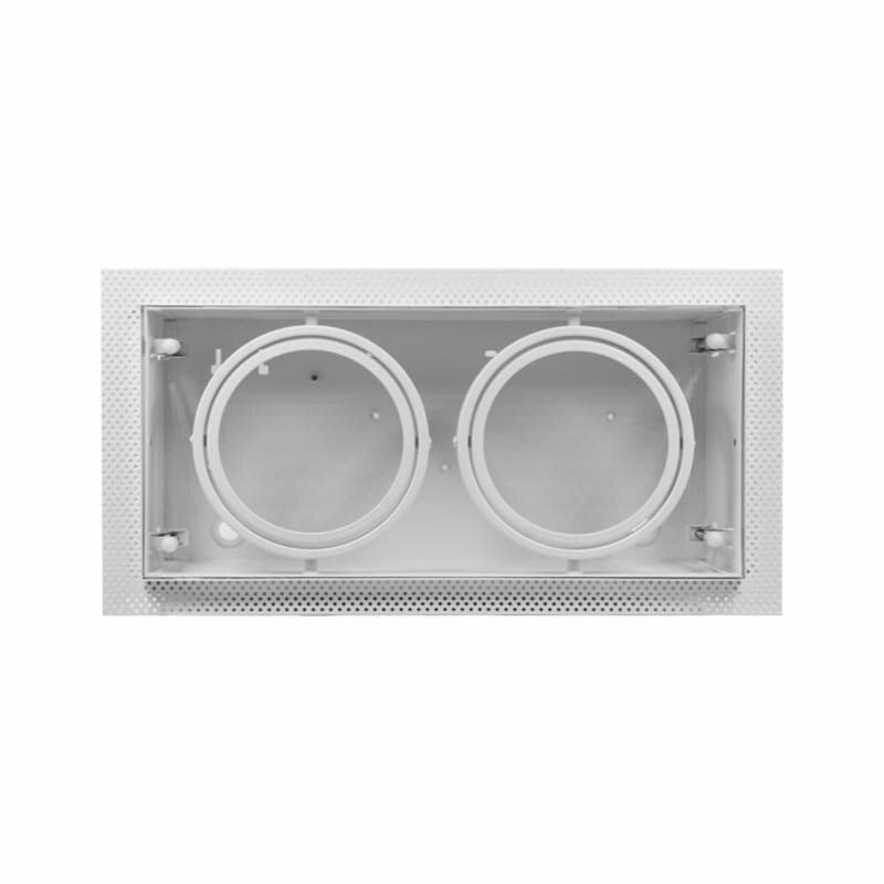 LED Einbau-Spotrahmen &ndash; 2x AR111 Wei&szlig; | Randlos