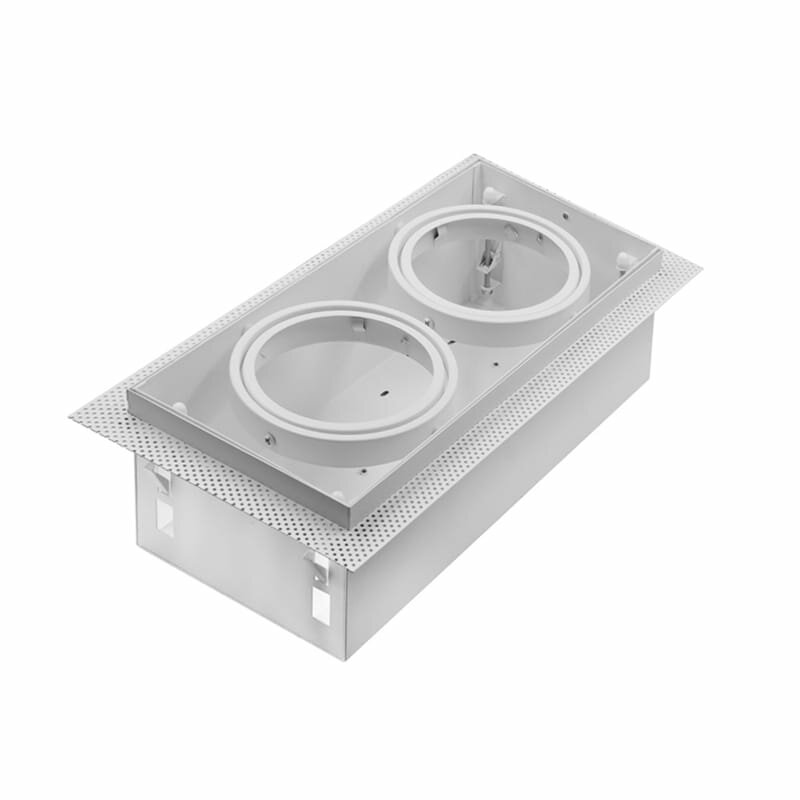 LED Einbau-Spotrahmen &ndash; 2x AR111 Wei&szlig; | Randlos