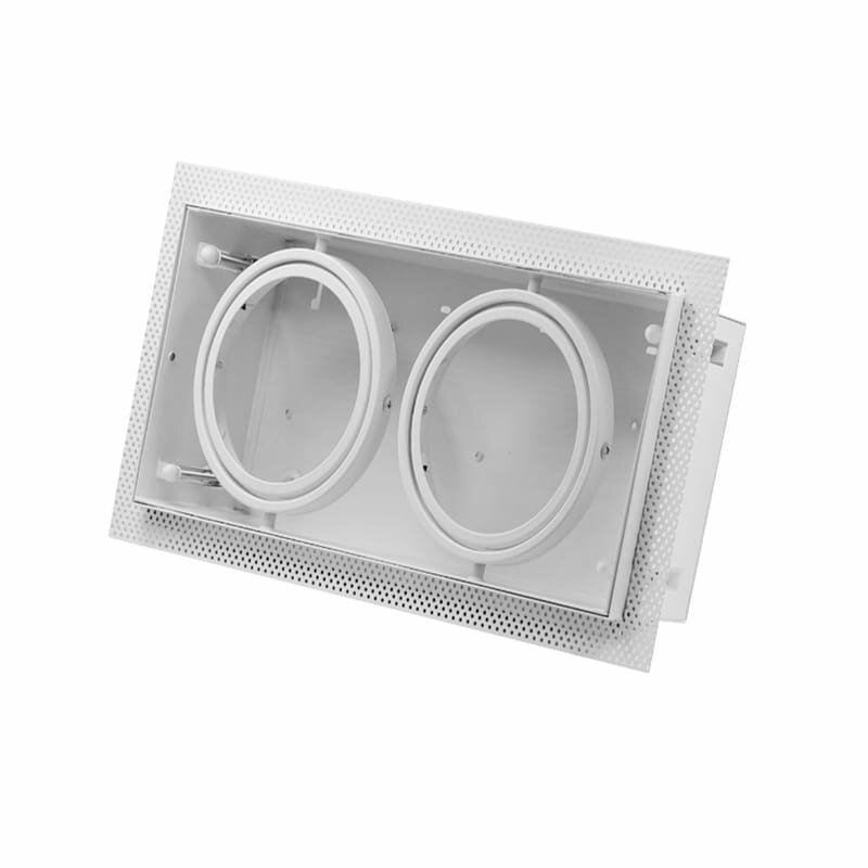 LED Einbau-Spotrahmen &ndash; 2x AR111 Wei&szlig; | Randlos