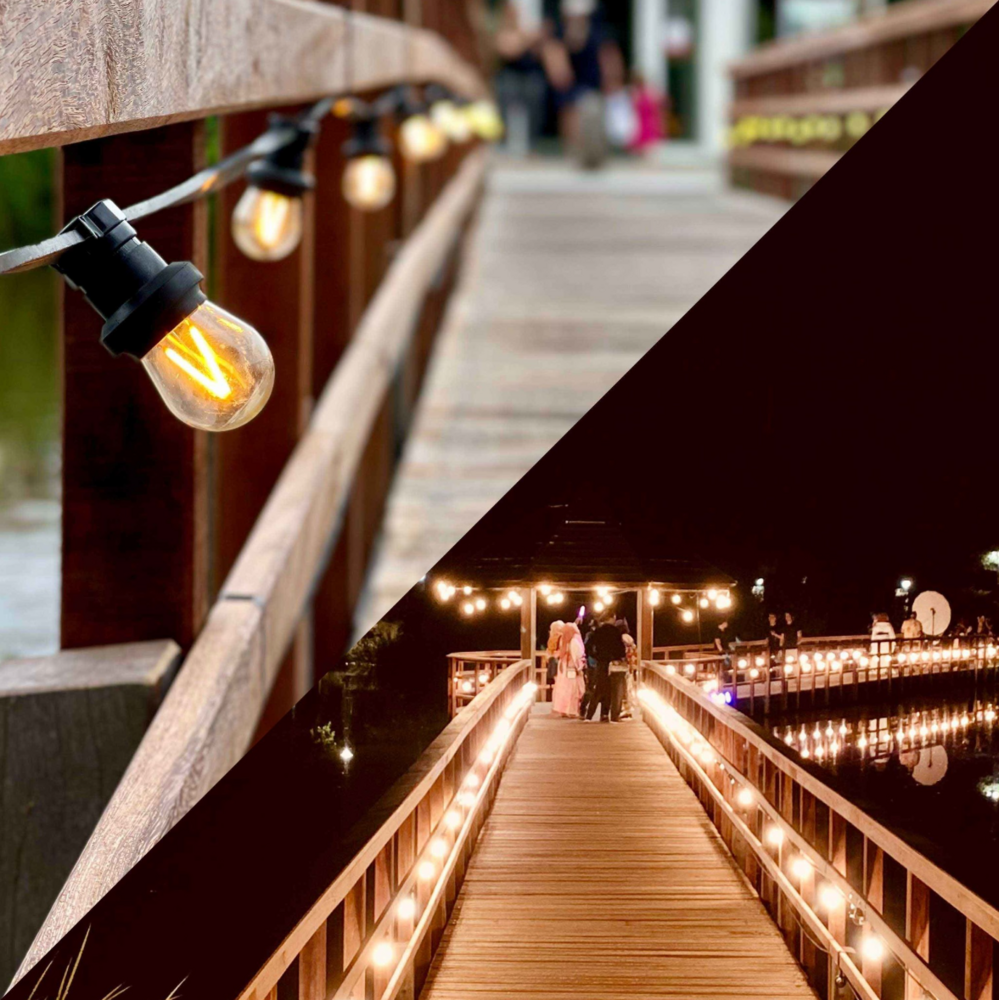 E27 dimmbare Filamentlampe | 3W | 2650K | Dreiecksfilament | Geeignet f&uuml;r Festoonkabel