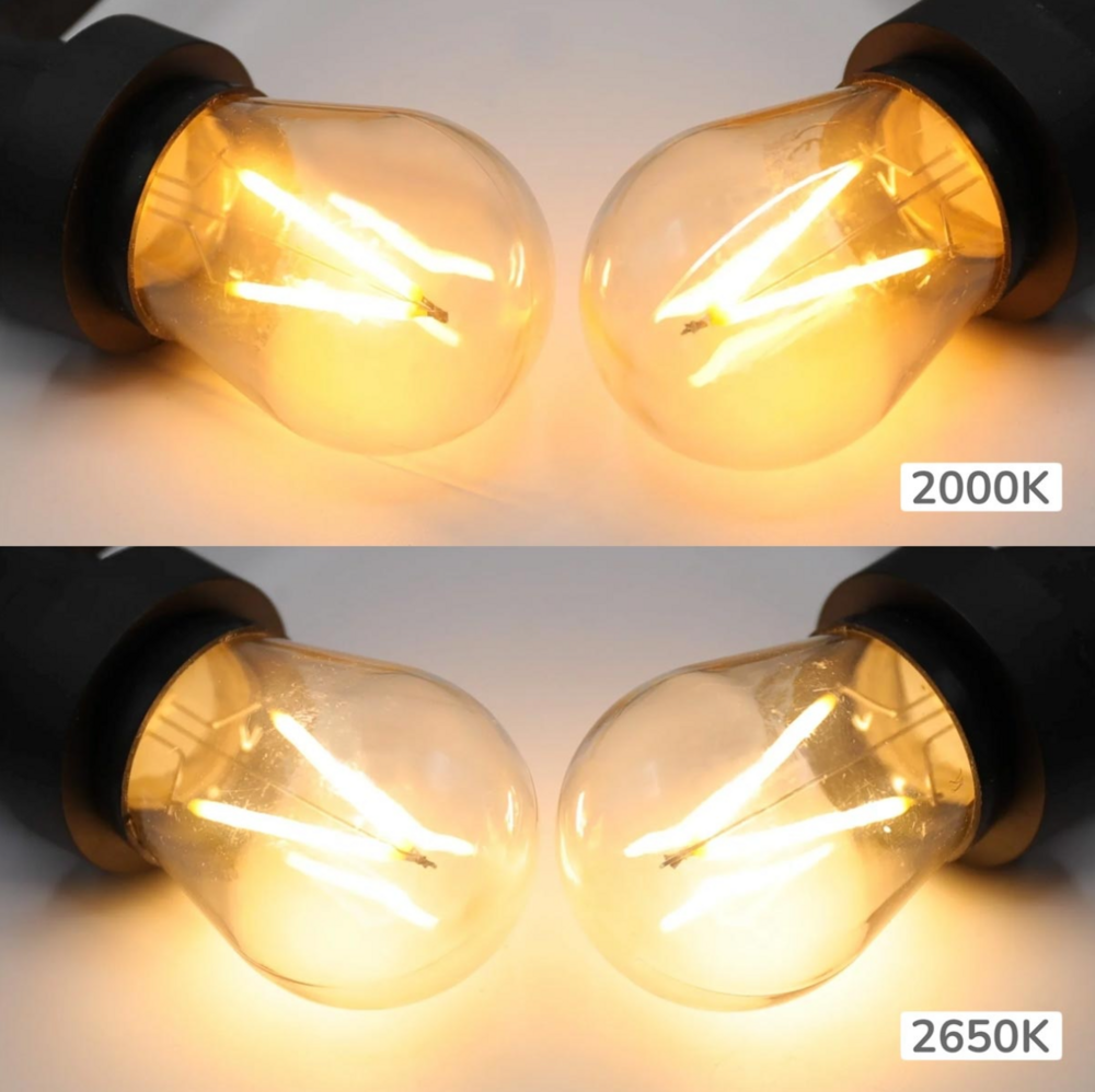 E27 dimmbare Filamentlampe | 3W | 2650K | Dreiecksfilament | Geeignet f&uuml;r Festoonkabel