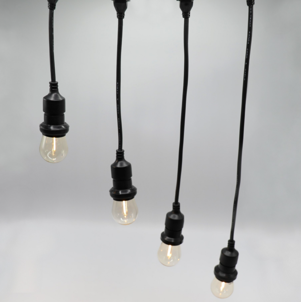 Hangende fitting | Zelfmontage | 29,5 cm | Zwart | Excl lamp