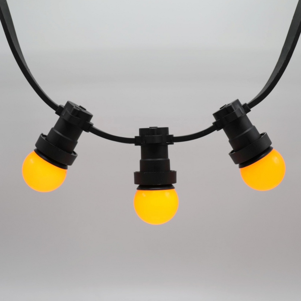 E27 farbige Lampe | 1W | Orange | &Oslash;45 | Geeignet f&uuml;r Festoonkabel