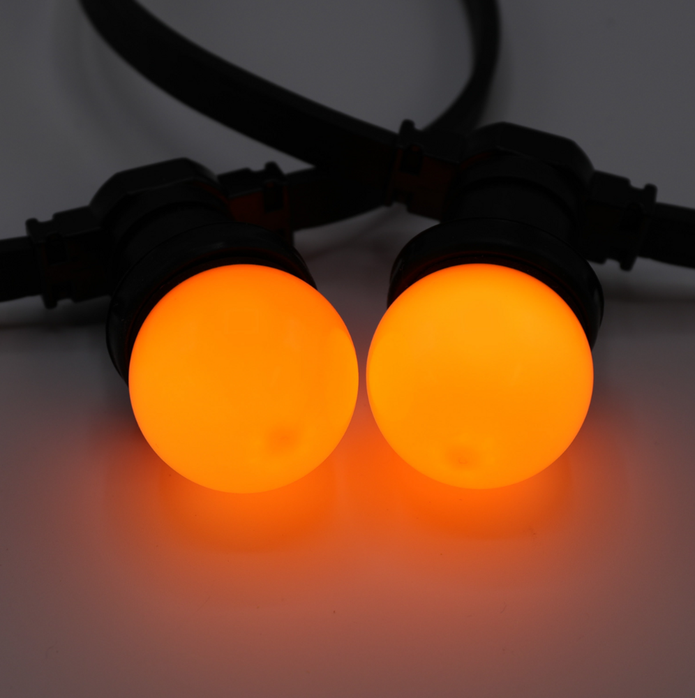 E27 farbige Lampe | 1W | Orange | &Oslash;45 | Geeignet f&uuml;r Festoonkabel