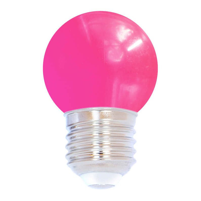 E27 farbige Lampe | 1W | Rosa | &Oslash;45 | Geeignet f&uuml;r Festoonkabel