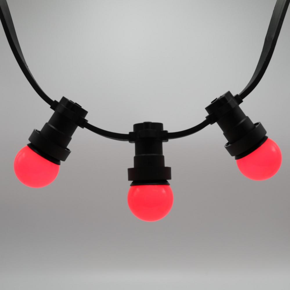 E27 farbige Lampe | 1W | Rot | &Oslash;45 | Geeignet f&uuml;r Festoonkabel