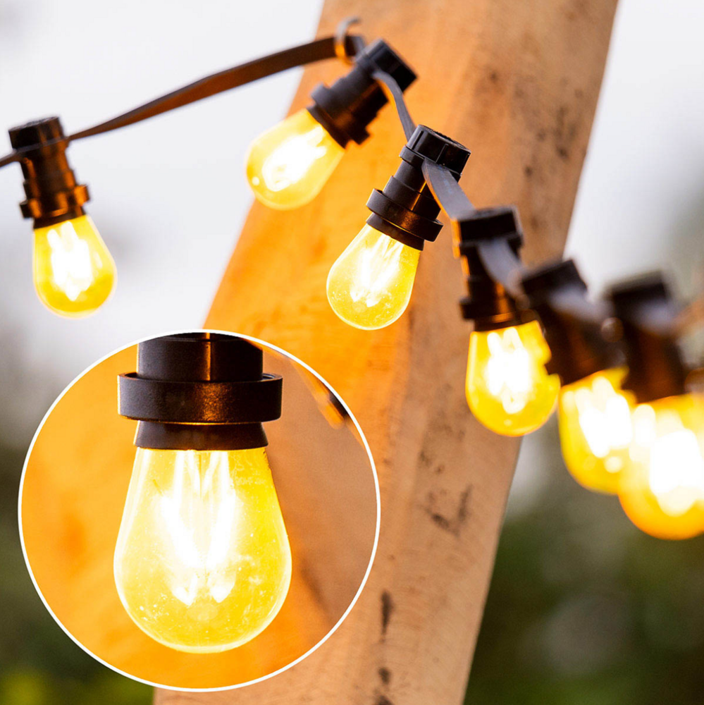 E27 farbige dimmbare Filamentlampe | Dimmbar | 3,5W | Gelb | Dreiecksfilament | Geeignet f&uuml;r Festoonkabel