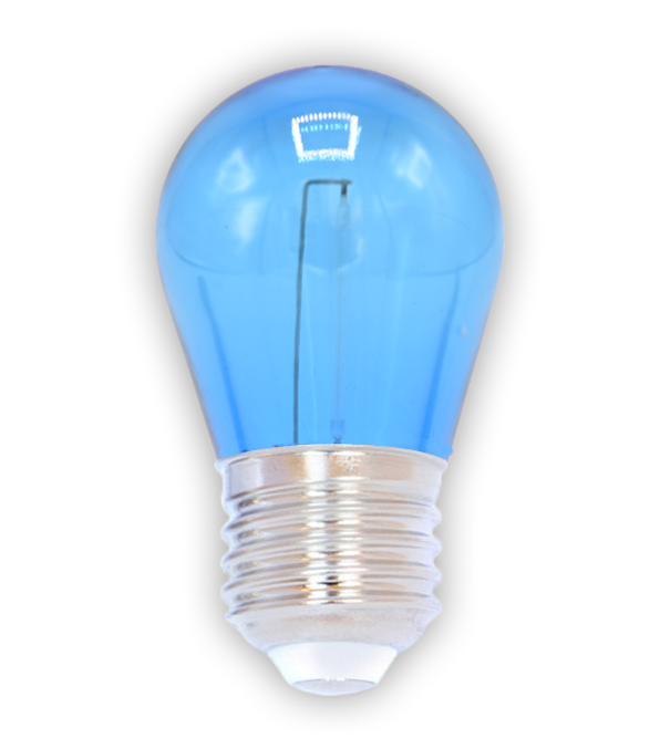 E27 farbige Lampe | 1W | Blau | Gerades Filament | Geeignet f&uuml;r Festoonkabel