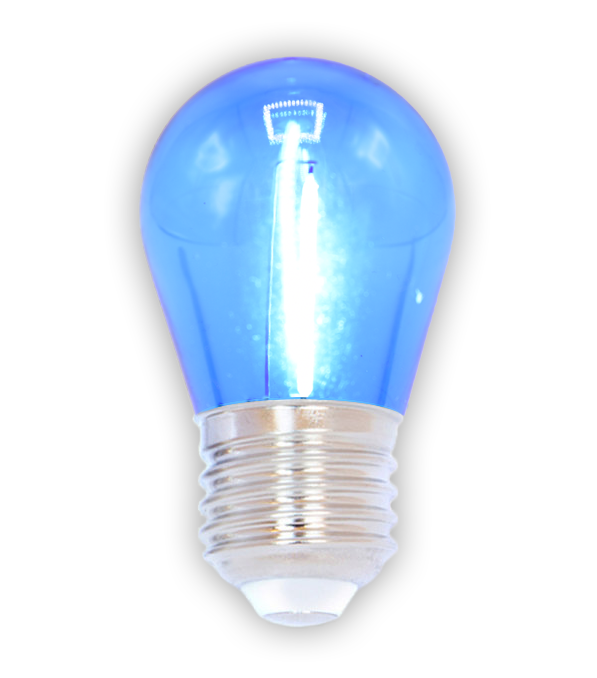 E27 farbige Lampe | 1W | Blau | Gerades Filament | Geeignet f&uuml;r Festoonkabel
