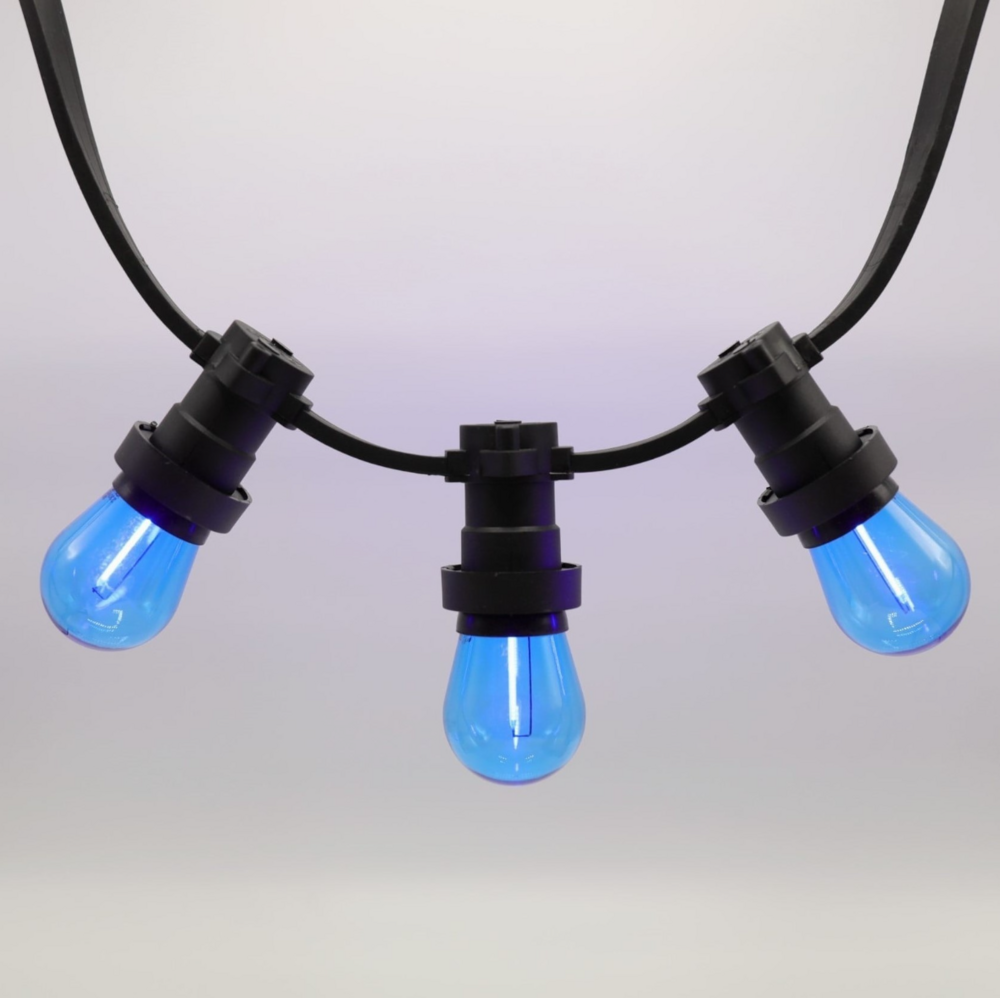 E27 farbige Lampe | 1W | Blau | Gerades Filament | Geeignet f&uuml;r Festoonkabel