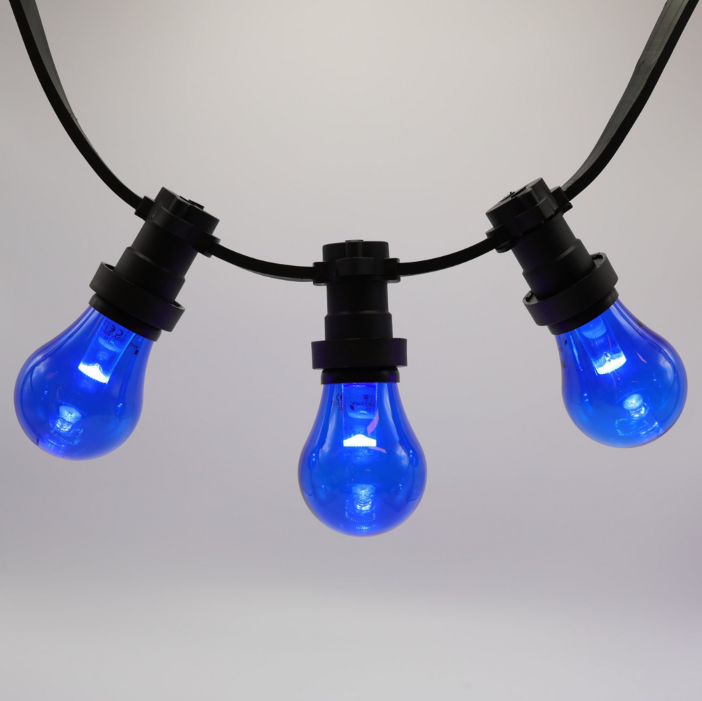 E27 farbige Lampe | 1W | Blau | Mit Linse | &Oslash;60 | Geeignet f&uuml;r Festoonkabel