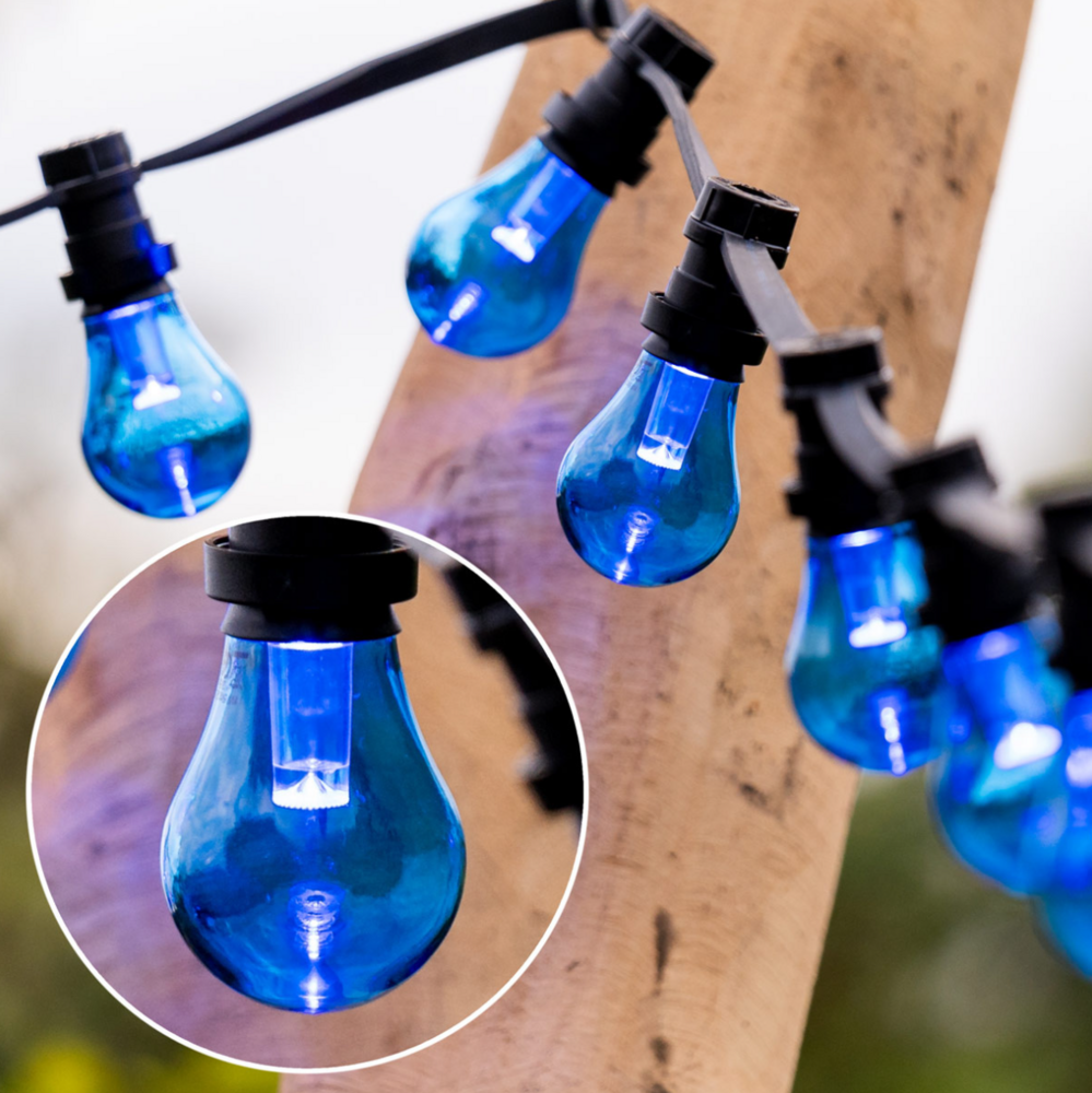 E27 farbige Lampe | 1W | Blau | Mit Linse | &Oslash;60 | Geeignet f&uuml;r Festoonkabel