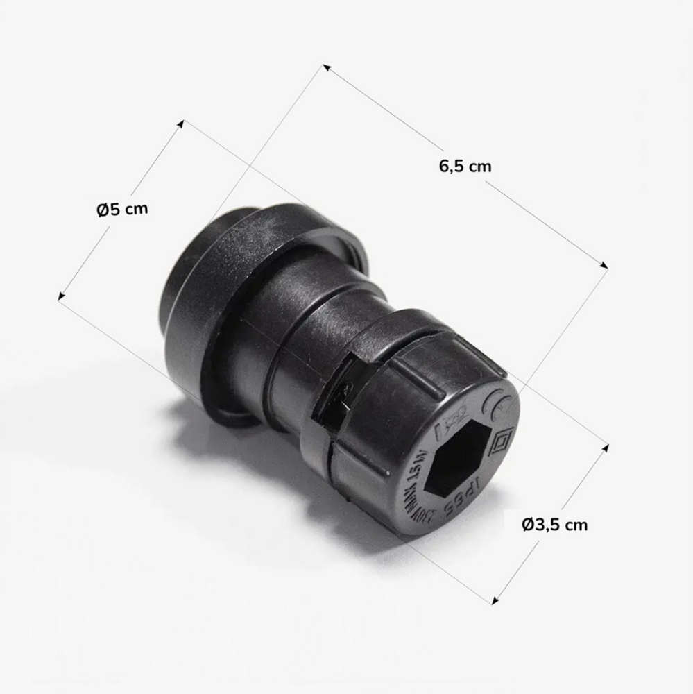 Prikkabel losse E27 fitting | Incl afdichtring | Inbusdop | Zwart