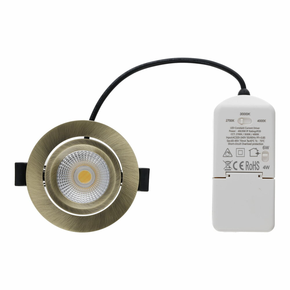 LED Einbauspot slim-fit | 4-6W | Dimmbar | CCT-switch | IP65 | Bronze