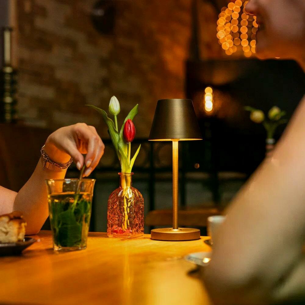 Bistro Tischlampe | Bronze | H: 28 cm