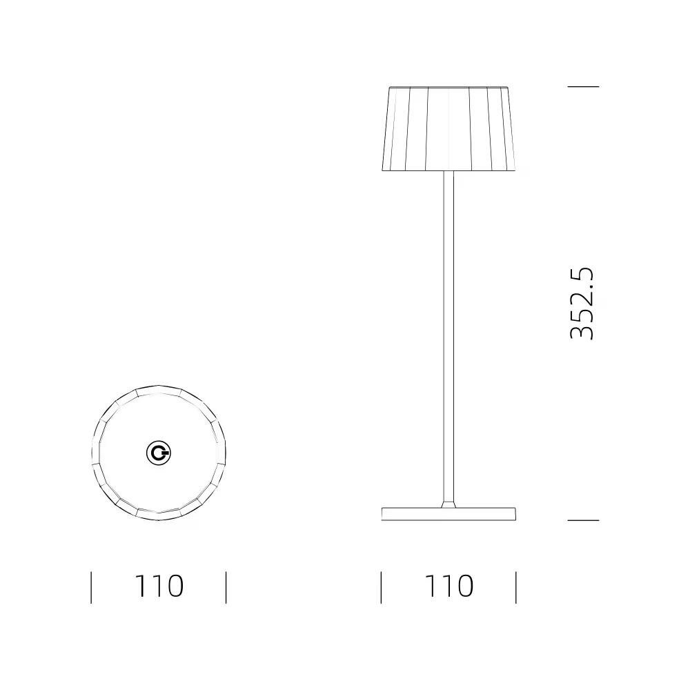 Lido Wiederaufladbare LED-Tischlampe | anthrazit | H: 35,30cm
